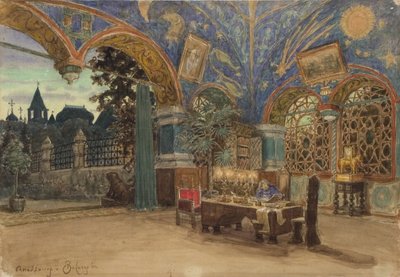 Sala da pranzo del Principe Vasily Golitsyn. Scenografia per l