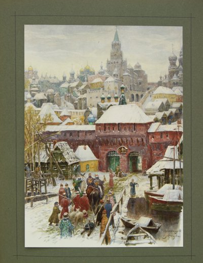 Illustrazione per La Caccia Granducale, Zarista e Imperiale in Russia di N. Kutepov da Apollinari Mikhailovich Vasnetsov
