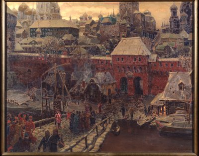 Mosca nel XVII secolo, il ponte Moskvoretsky e la Porta dell