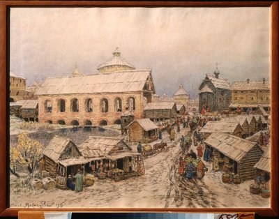 Mosca nel 17° secolo, il ponte della Resurrezione da Apollinari Mikhailovich Vasnetsov