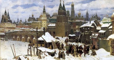 Mosca nel XVII secolo. Il ponte di Tutti i Santi, 1901 da Apollinari Mikhailovich Vasnetsov