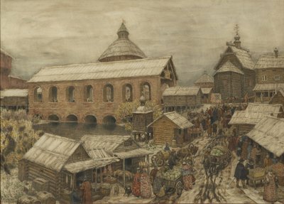 Vecchia Mosca. Okhotny Ryad Hunting Row, 1900-1910 da Apollinari Mikhailovich Vasnetsov