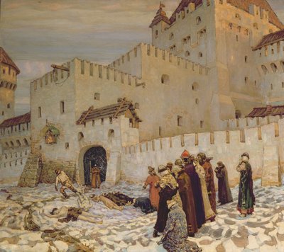 Il campo di battaglia (Ricostruzione della vecchia Mosca) da Apollinari Mikhailovich Vasnetsov