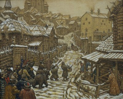 Gli addestratori di orsi. Vecchia Mosca, 1911 da Apollinari Mikhailovich Vasnetsov