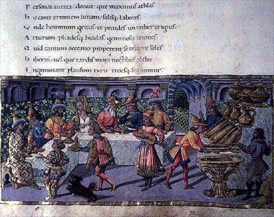 Scena di banchetto, dal Eneide da Apollonio di Giovanni di Tommaso