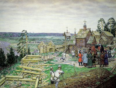 La fondazione del Cremlino di Mosca, 1156 da Appolinari Mikhaylovich Vasnetsov