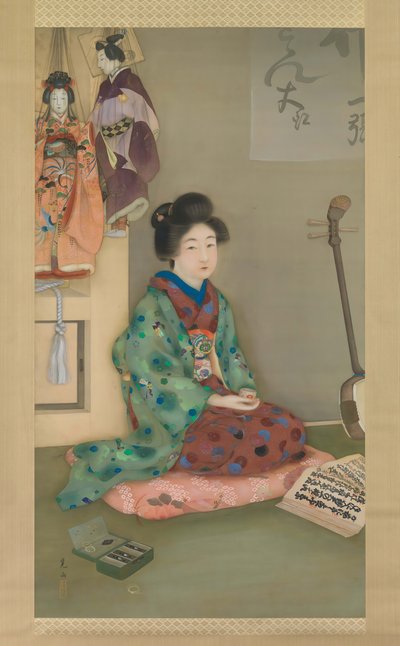 Cantante femminile per il teatro delle marionette Joruri, ca. 1920 da Arai Kou