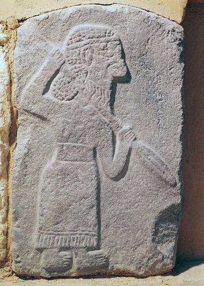 Ortofoto che raffigura un soldato dal Palazzo di Kapara, Re di Guzama, Tell Halaf, Siria da Aramaean