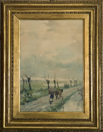 Paesaggio con persone 1918-19 da Arcangelo Salvarani