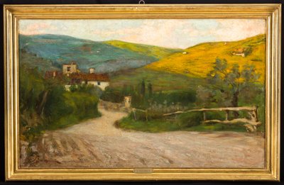 Paesaggio toscano con casa da Arcangelo Salvarani