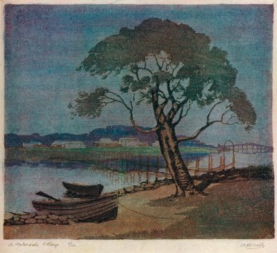 Un villaggio sul lungomare, c. 1921 da Archibald Bertram Webb