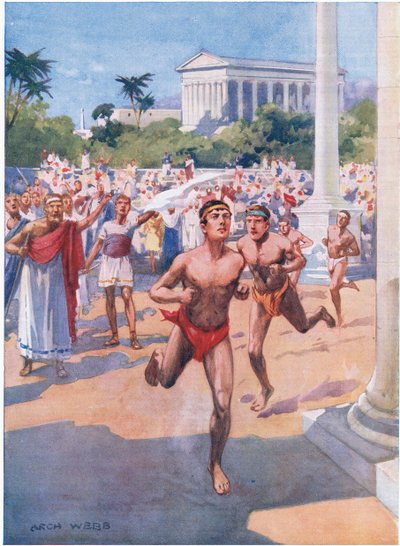 Una corsa a piedi ai Giochi Olimpici, 1925 da Archibald Webb