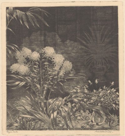 Interno con fiori in vasi e piante in vasi da Arend Hendriks (signed by artist)