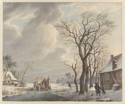 Paesaggio invernale con divertimenti sul ghiaccio da Arend van Glashorst jr.
