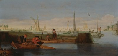 Scena fluviale con pescatori da Arentsz van der Cabel