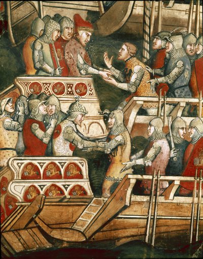 Battaglia navale a Punta Salvore nel Golfo di Trieste (dettaglio) da Aretino Luca Spinello or Spinelli