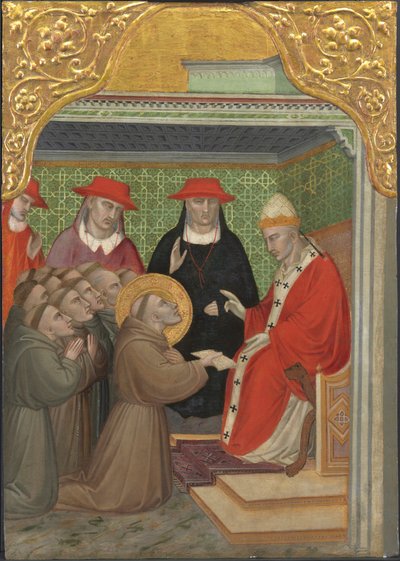 San Francesco davanti al Papa da Aretino Luca Spinello or Spinelli