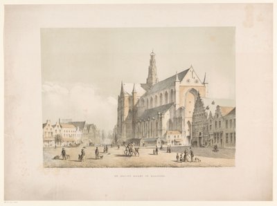 Vista sulla Chiesa di San Bavone e il Grote Markt a Haarlem da Arie Ketting de Koningh
