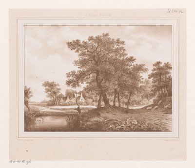 Veduta di una strada di campagna e di un fossato da Arie Ketting de Koningh