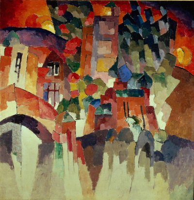 Paesaggio di Kislovodsk con cancelli, 1913 da Aristarkh Vasilievic Lentulov