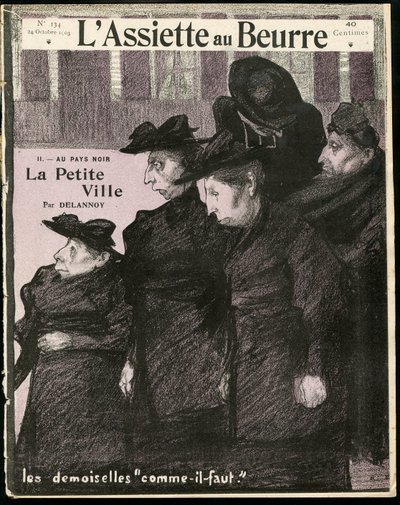Copertina di Il Piatto di Burro, numero 134, Satirico in N & B da Aristide Delannoy