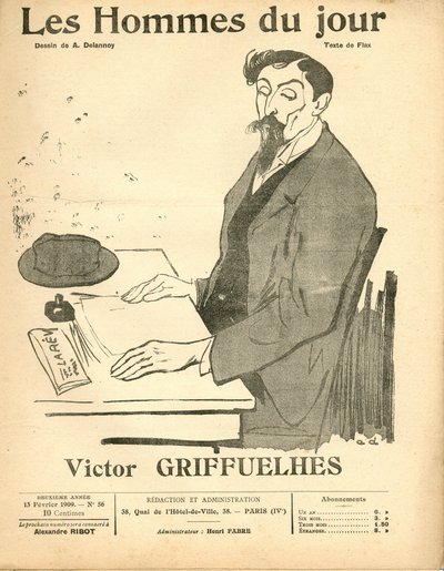 Copertina di "Les Hommes du jour", satirico in N & B da Aristide Delannoy