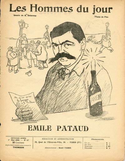 Copertina di Les Hommes du jour, satirico in N & B da Aristide Delannoy