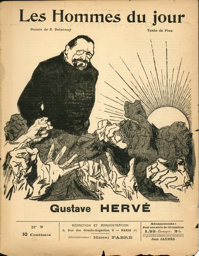 Copertina di Les Hommes du jour, numero 2, Satirico in N & B da Aristide Delannoy