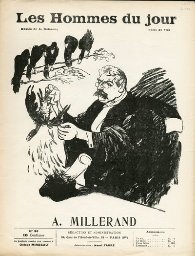 Copertina di Les Hommes du jour, numero 36, Satirico in N & B da Aristide Delannoy