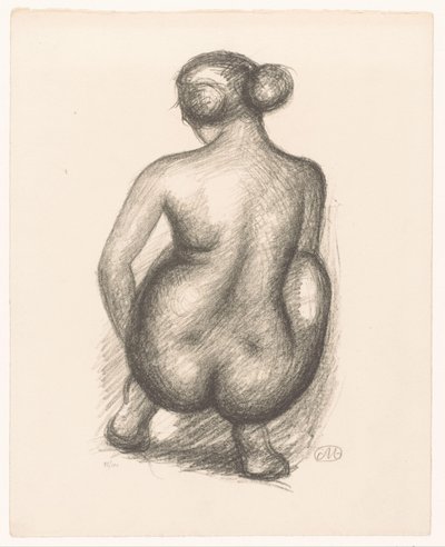 Donna nuda accovacciata vista di schiena da Aristide Maillol (signed by artist)