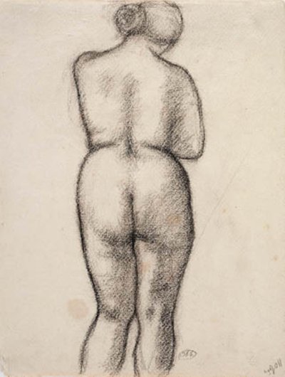 Modella femminile vista da dietro da Aristide Maillol