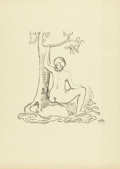 Donna nuda seduta vicino a un albero da Aristide Maillol