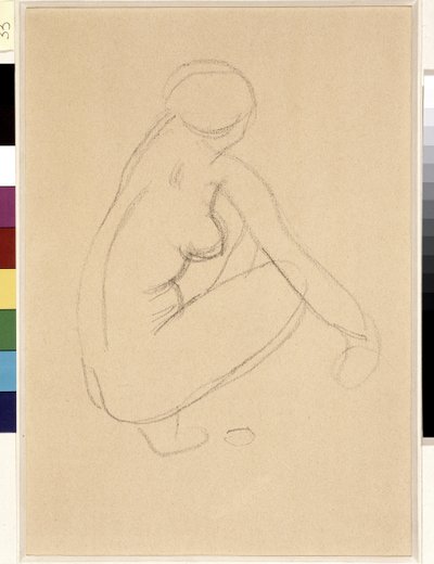 Nudo accovacciato. Disegno di Aristide Maillol (1861-1944). Matita su carta. Dim: 32x23cm. Museo Cantini, Marsiglia da Aristide Maillol