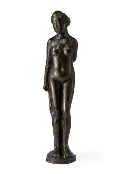Bagnante in piedi, con drappo sul braccio destro da Aristide Maillol
