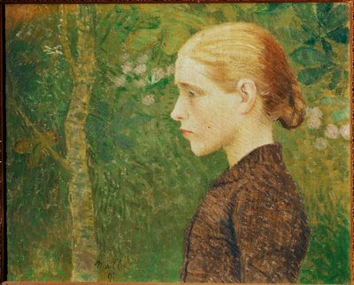 Giovane contadina (pittura su tela) da Aristide Maillol