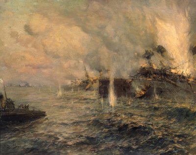 La battaglia navale di Tsushima del 27 maggio 1905 da Arkadi Afanassjewitsch Tschumakow