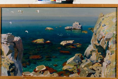 Calma (Paesaggio marino con rocce) da Arkadij Aleksandrovic Rylov
