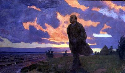 Vladimir Ilyich Lenin (1870-1924) sulla Riva da Arkadij Aleksandrovic Rylov