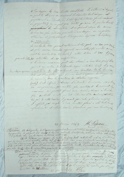 Lettera che descrive gli esperimenti di Fizeau per determinare la velocità della luce da Armand Hippolyte Louis Fizeau