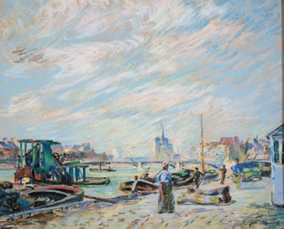 Vista sul Quai Sully, ora chiamato Quai Henri IV, con Notre Dame sullo sfondo da Armand Guillaumin