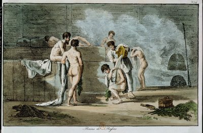 Uomini russi in una sauna, da Moeurs et Coutumes Russes, 1821 da Armand Gustave Houbigant