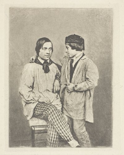 Contadino con suo figlio da Armand Hippolyte Louis Fizeau