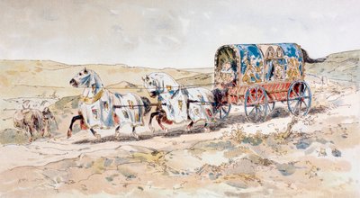 Carrozza trainata da cavalli del XIII secolo, 1886 da Armand Jean Heins