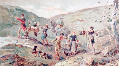 Partita di caccia del XIII secolo con portatori da Armand Jean Heins