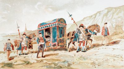 Lettiga trainata da cavalli di un nobile del XVI secolo da Armand Jean Heins