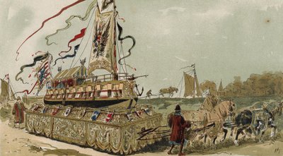 Chiatta sul canale Bruges-Gand, Paesi Bassi spagnoli, XVI secolo da Armand Jean Heins