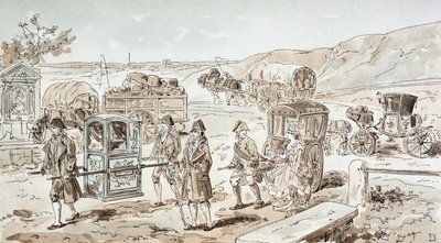 Esempi di mezzi di trasporto del XVIII secolo, 1886 da Armand Jean Heins