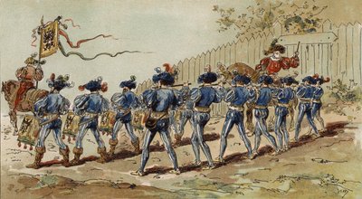 Pifferi e tamburini anseatici, Paesi Bassi spagnoli, XVI secolo da Armand Jean Heins
