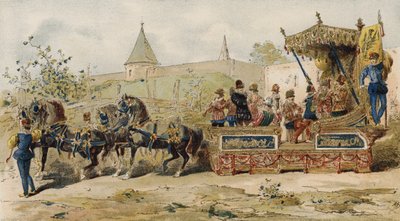 Carro di mercanti con musicisti, Paesi Bassi spagnoli, XVI secolo da Armand Jean Heins