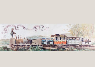 Quadro che celebra il primo treno da Bruxelles a Mechlin nel 1835 da Armand Jean Heins